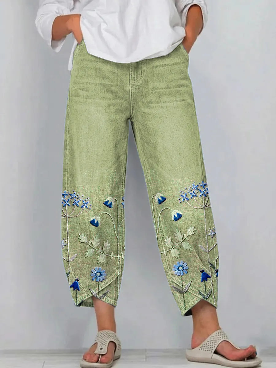 Aven | Casual Chic Embroidered Pants