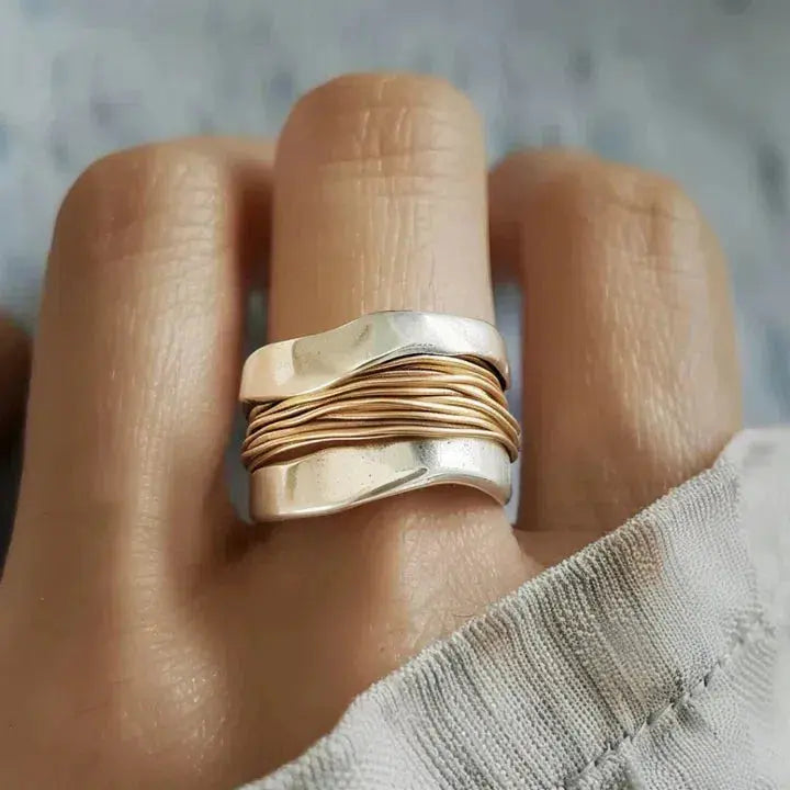 Bague en argent avec fil d&