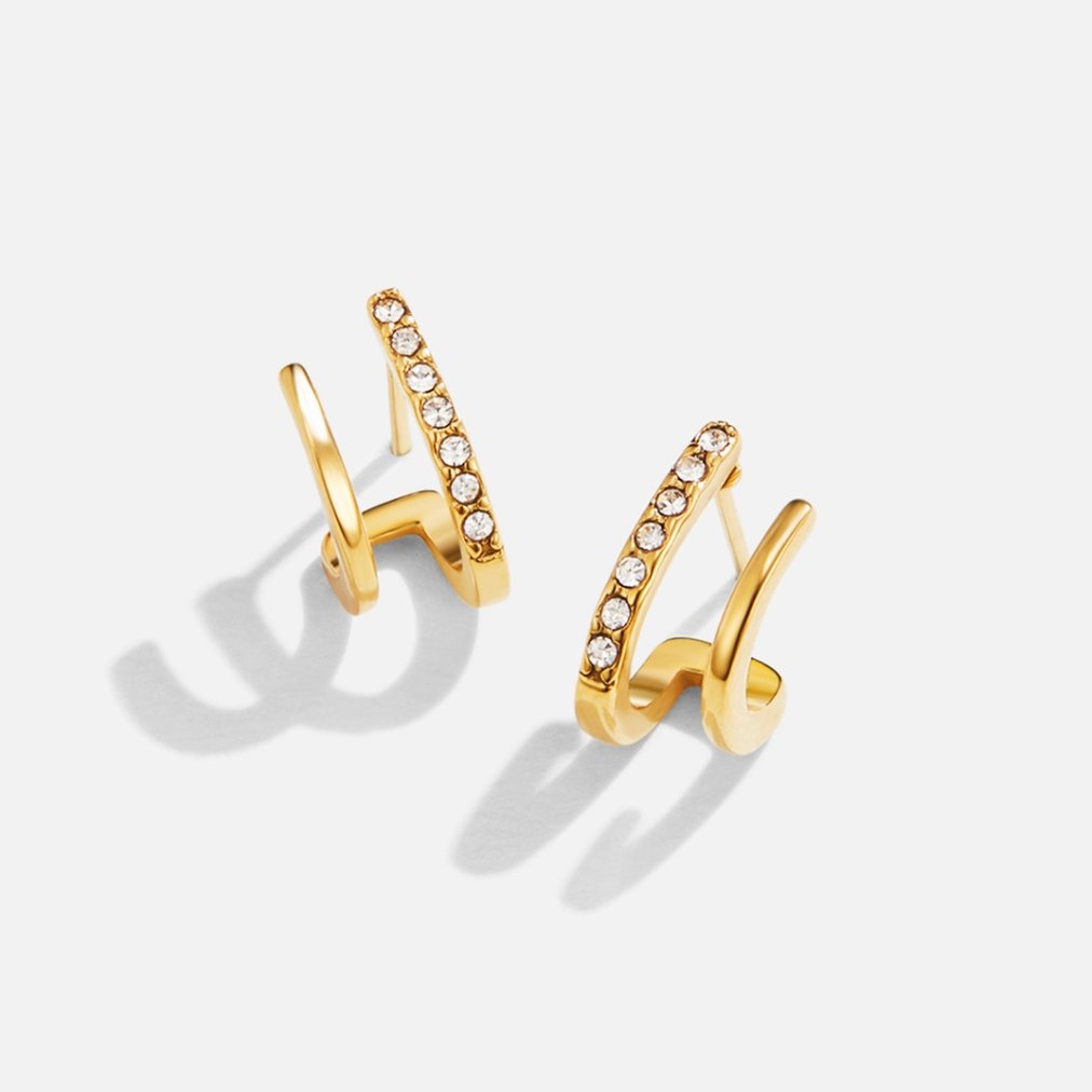 Boucles d’oreilles Griffe en or et cristal