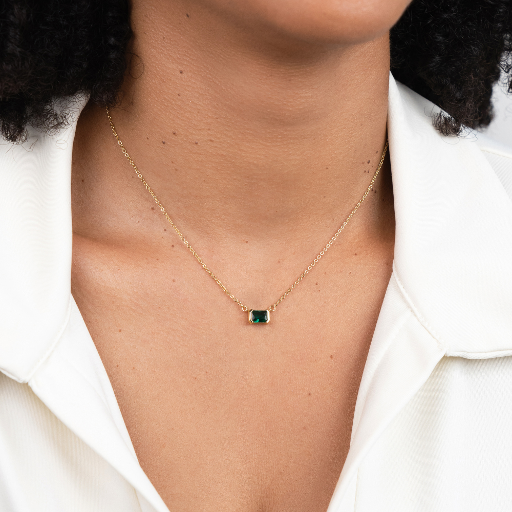 Collier Moni Émeraude verte