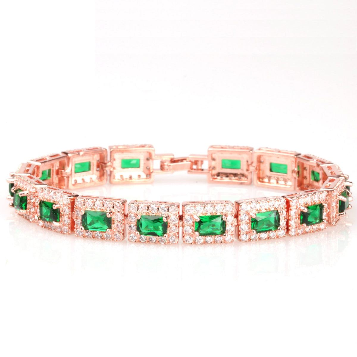 Bracelet en or vert émeraude
