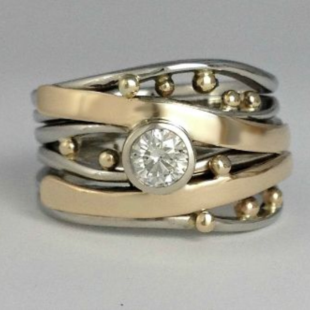 Royal - Bague vintage en zircone sertie d&