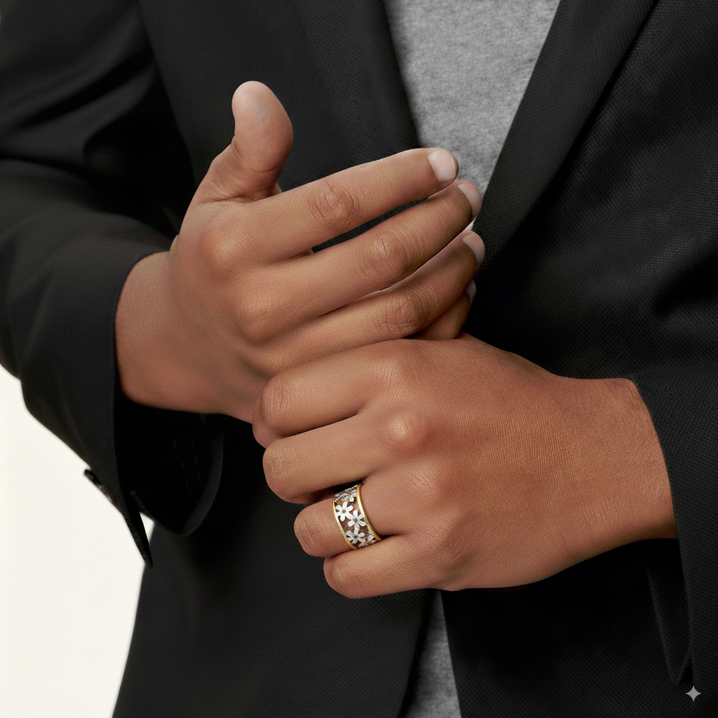Irregular hollow daisy ring