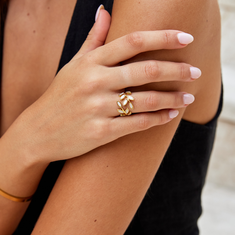 Sérénité - Bague feuille d&