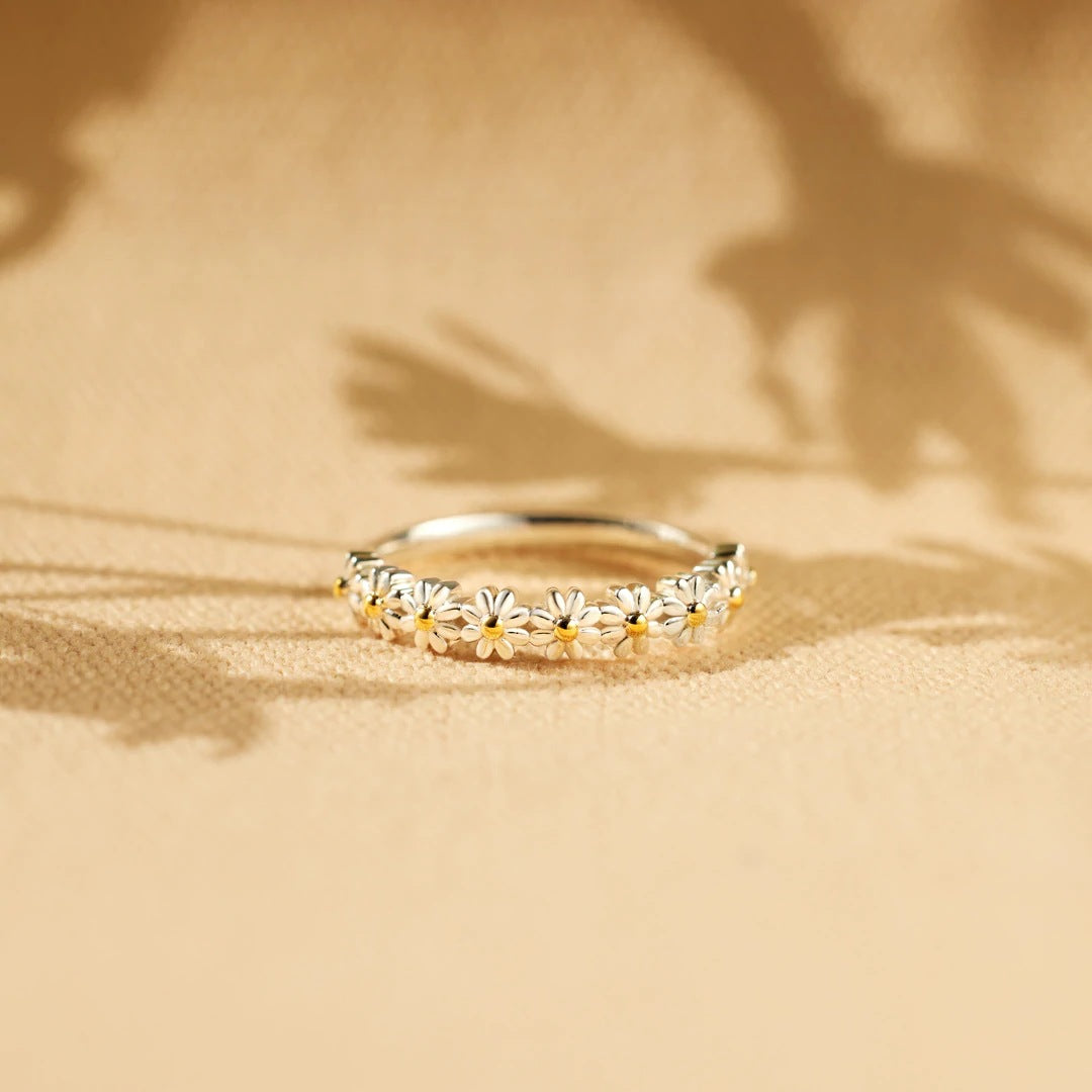 Jardin - Bague ajustable luxueuse avec fleur