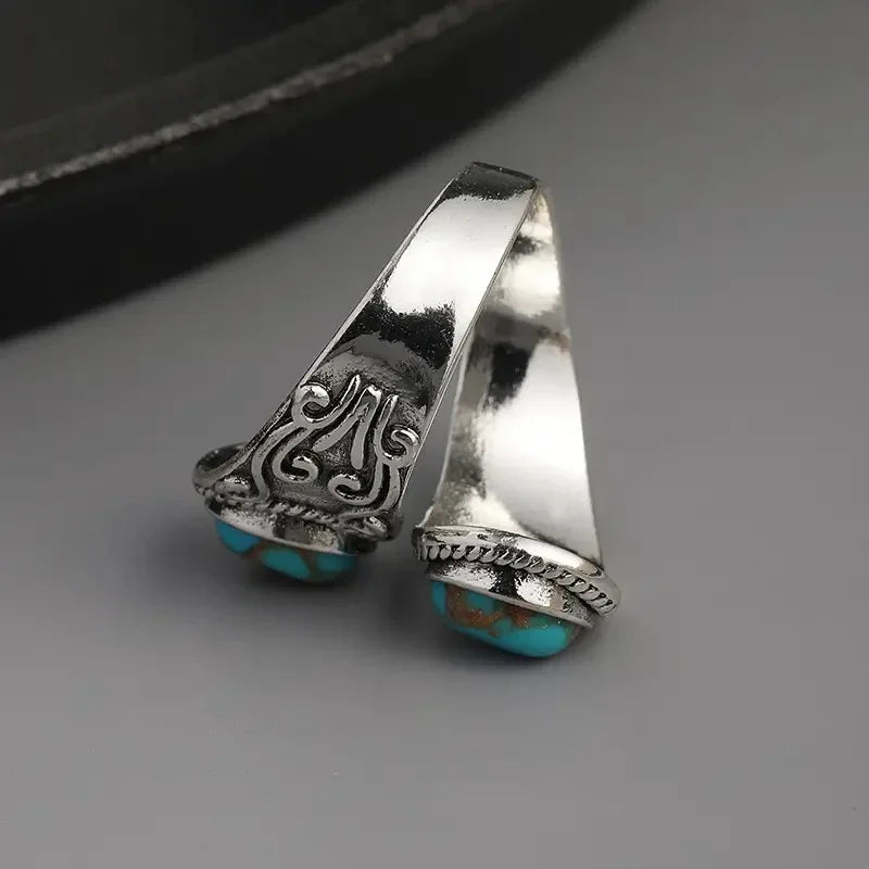 Bague en Croix Turquoise Vintage Élégante