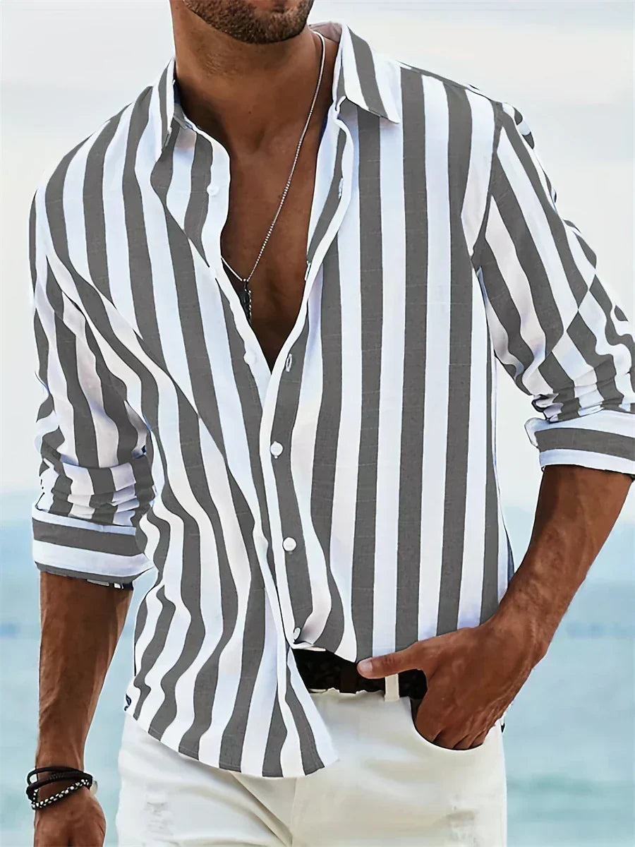 Leonard | Lightweight Summer Striped Shirt