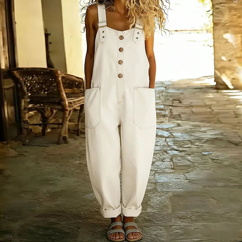 Mae™ | Vintage overalls in soft cotton with a denim effect