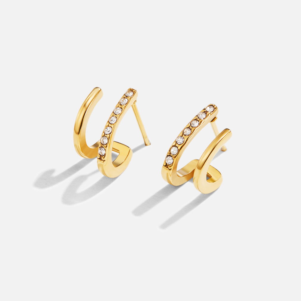 Boucles d’oreilles Griffe en or et cristal