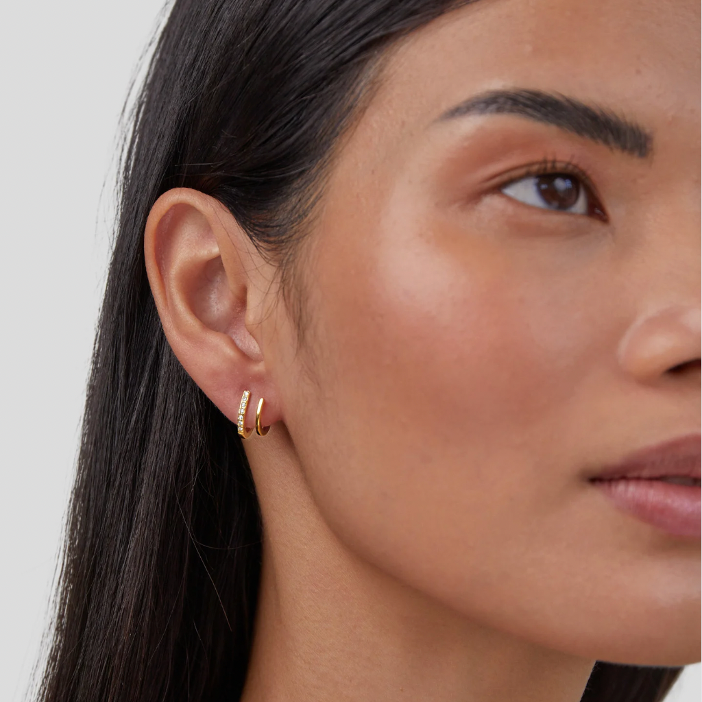 Boucles d’oreilles Griffe en or et cristal