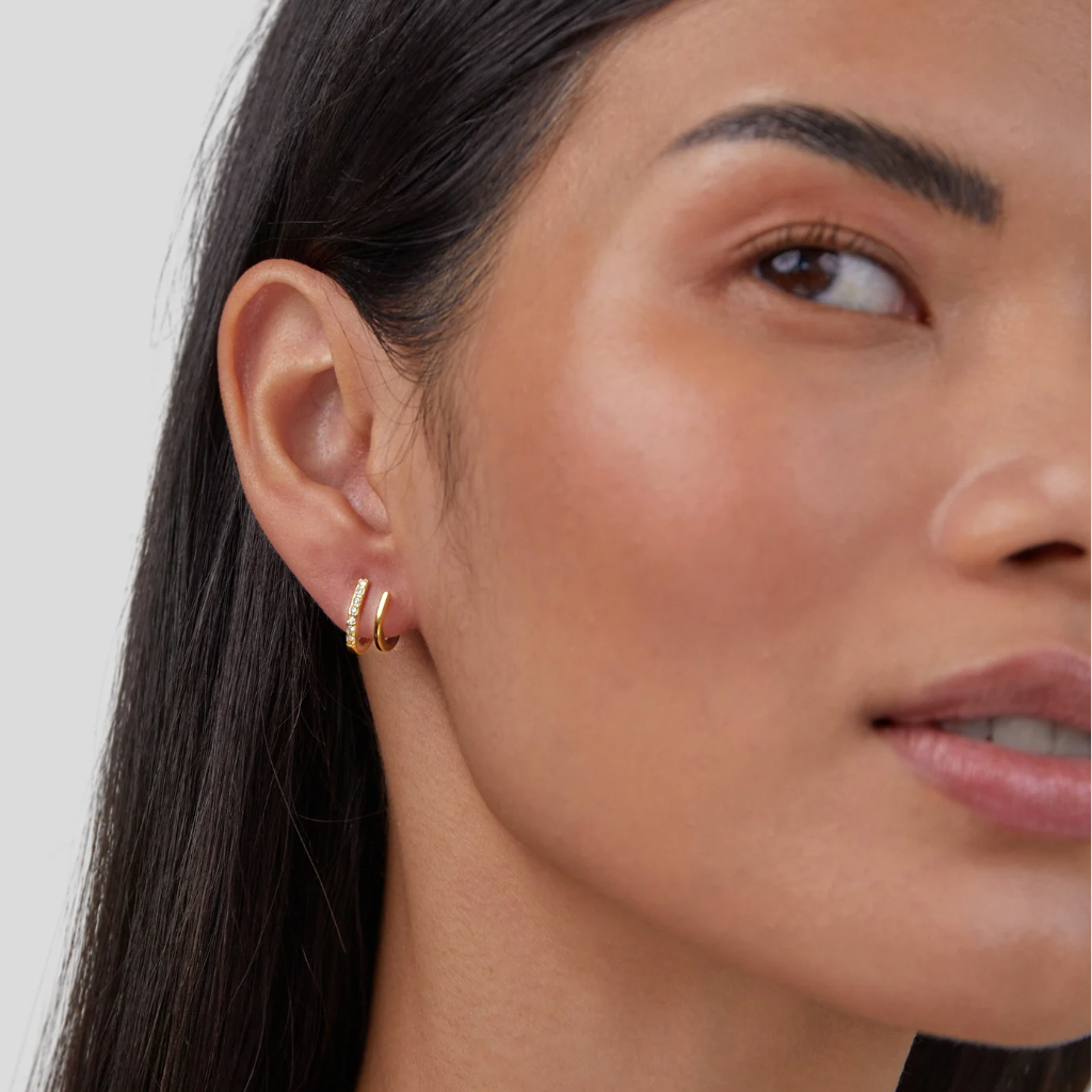 Boucles d’oreilles Griffe en or et cristal