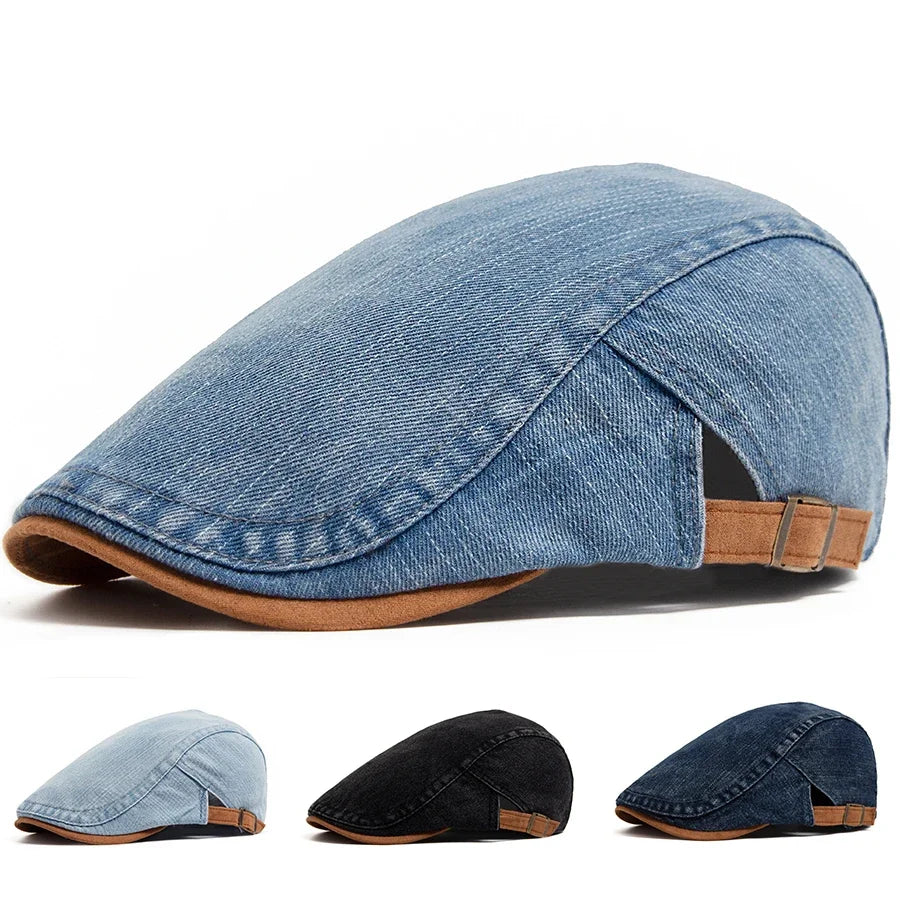 Thijs™ | Premium Denim Flat Cap – Timeless Style & Everyday Comfort.