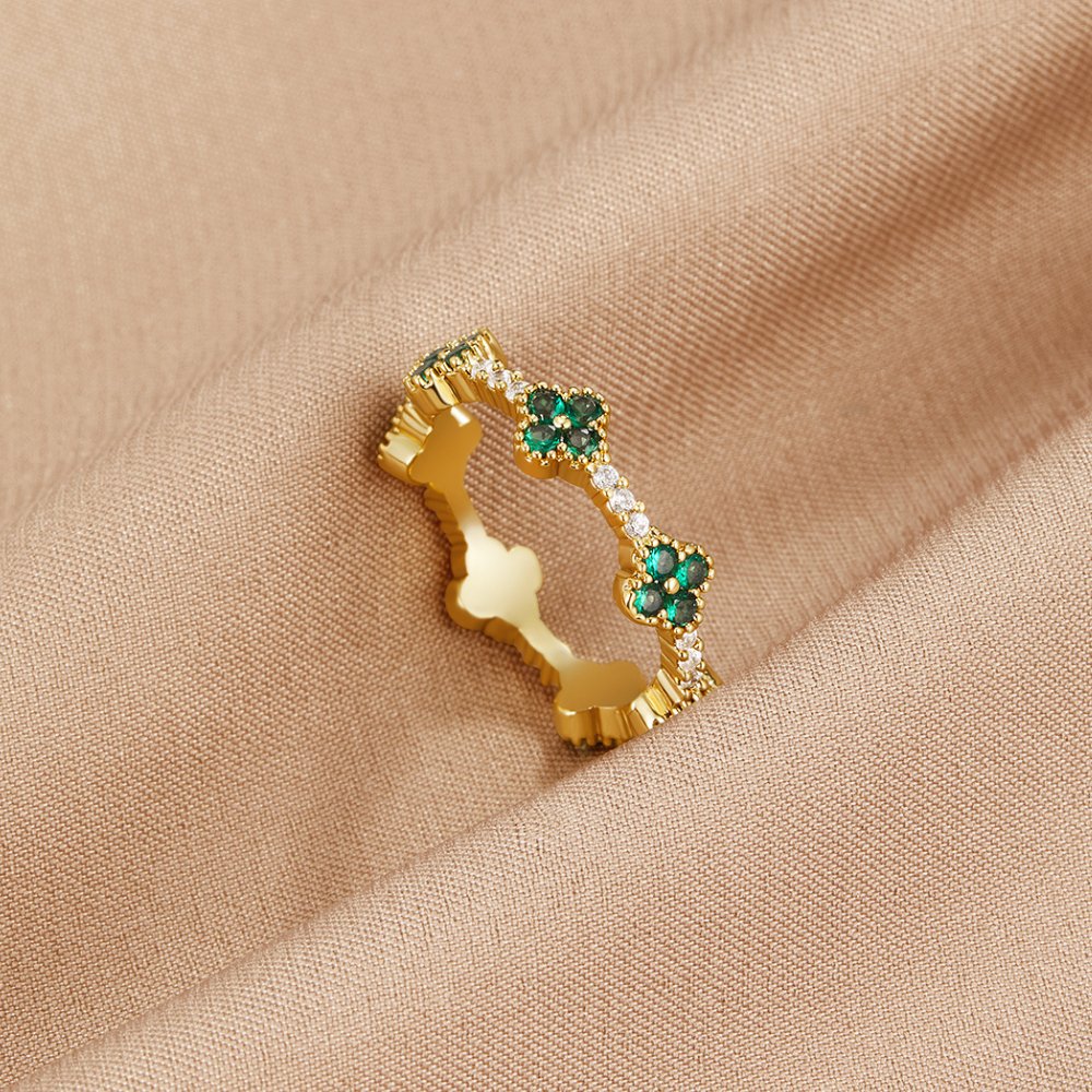 Lucky – Bague Trèfle en cristal