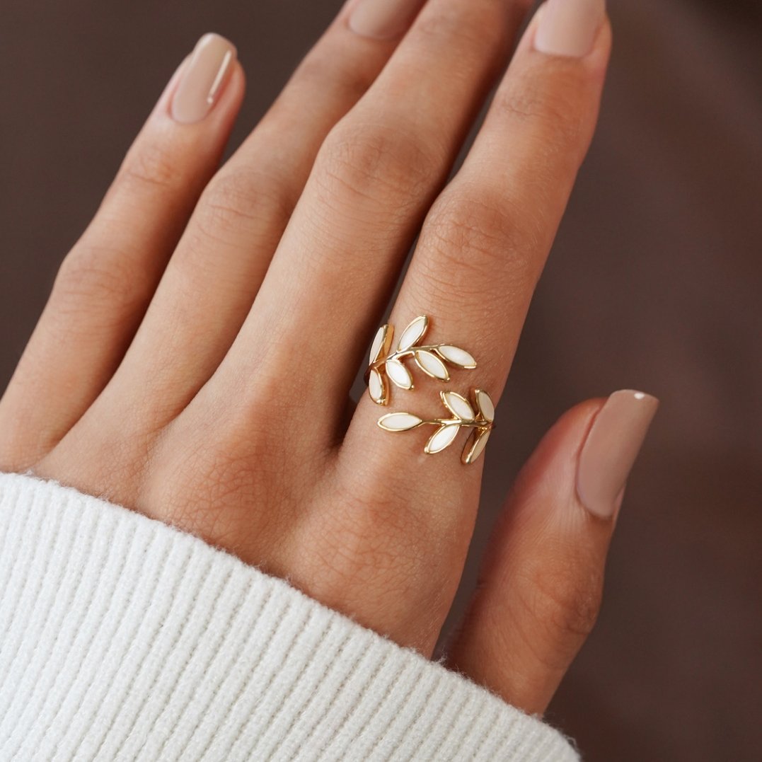 Sérénité - Bague feuille d&