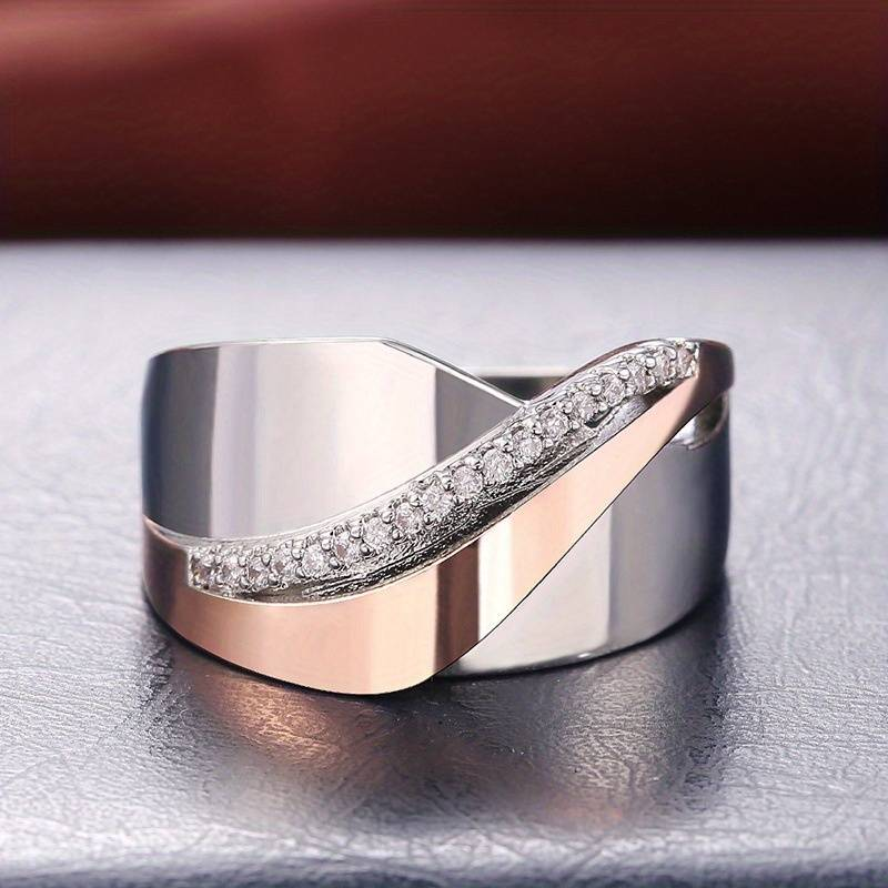 Élégante bague en or rose étincelant