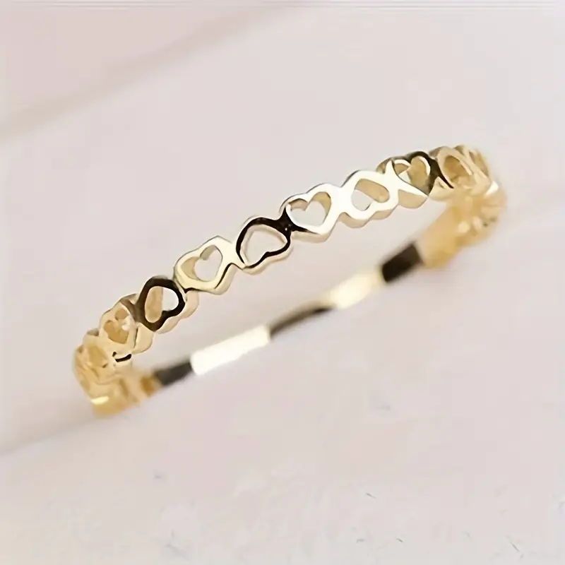 Bague Cœurs dorés