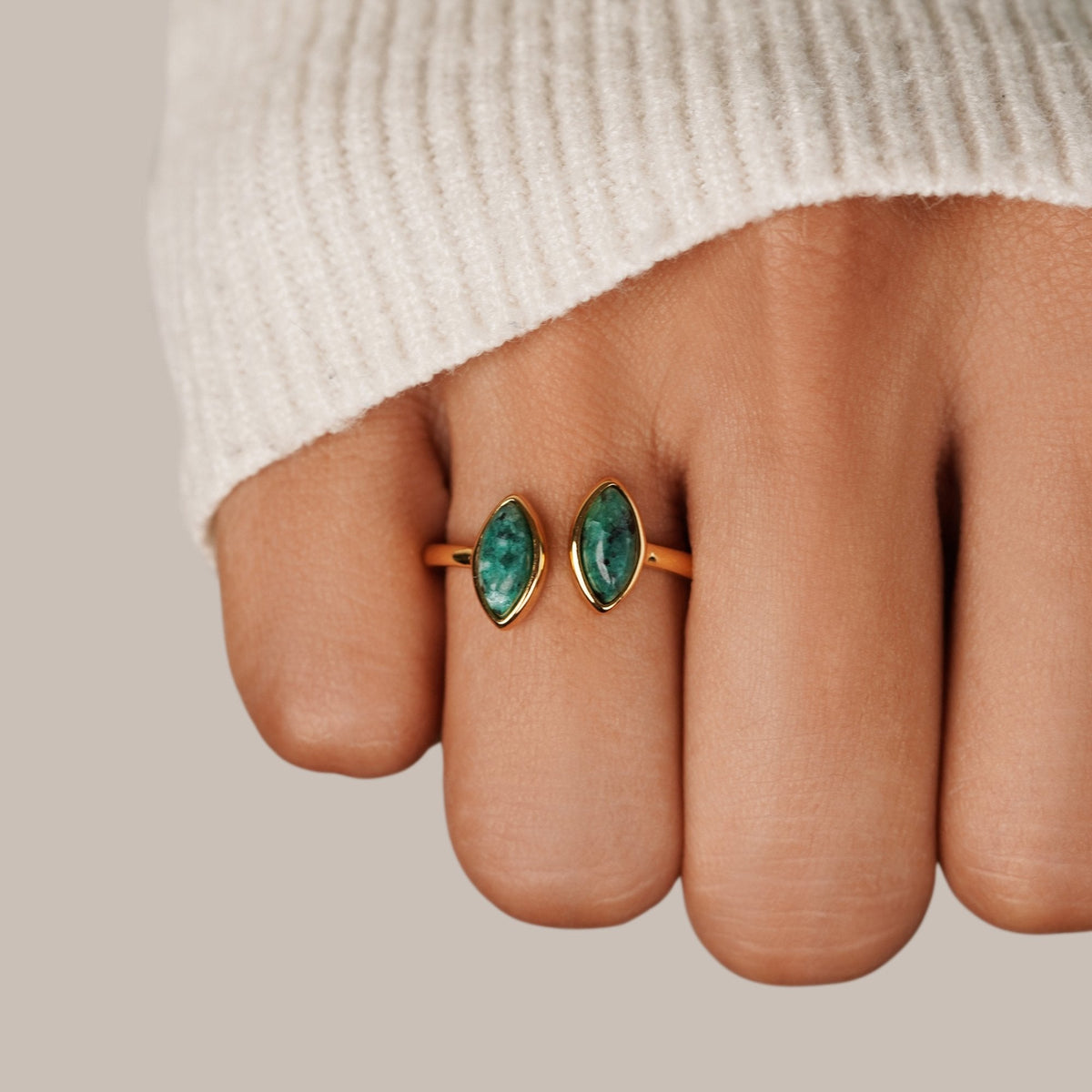 Luxe – Bague enroulée verte
