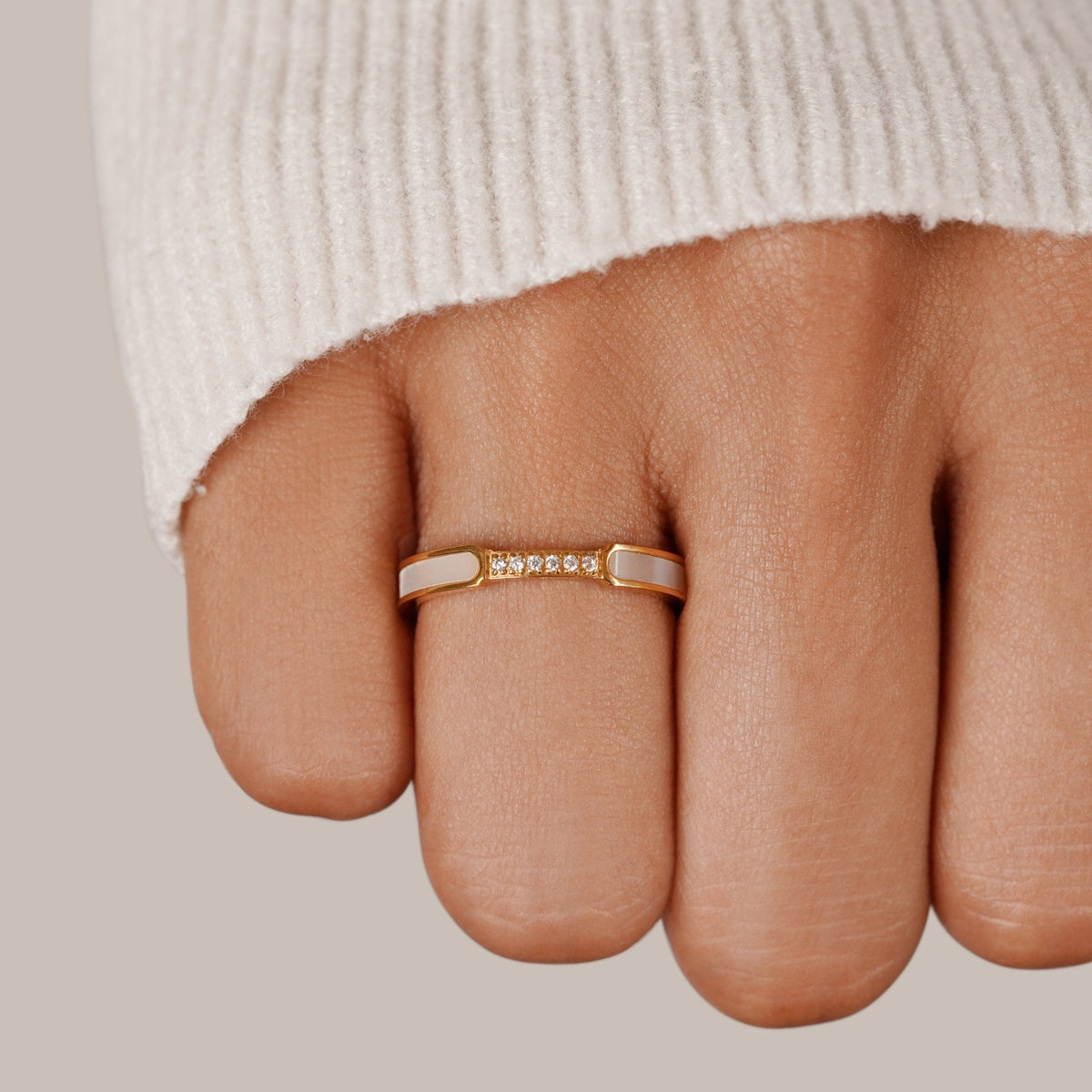 Unity – Bague perle et cristal