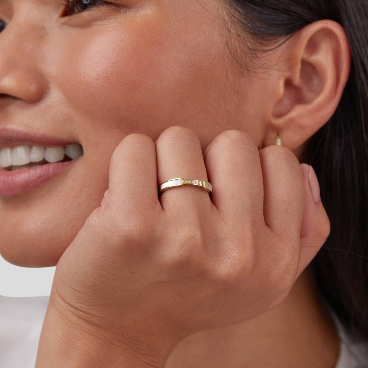 Unity – Bague perle et cristal
