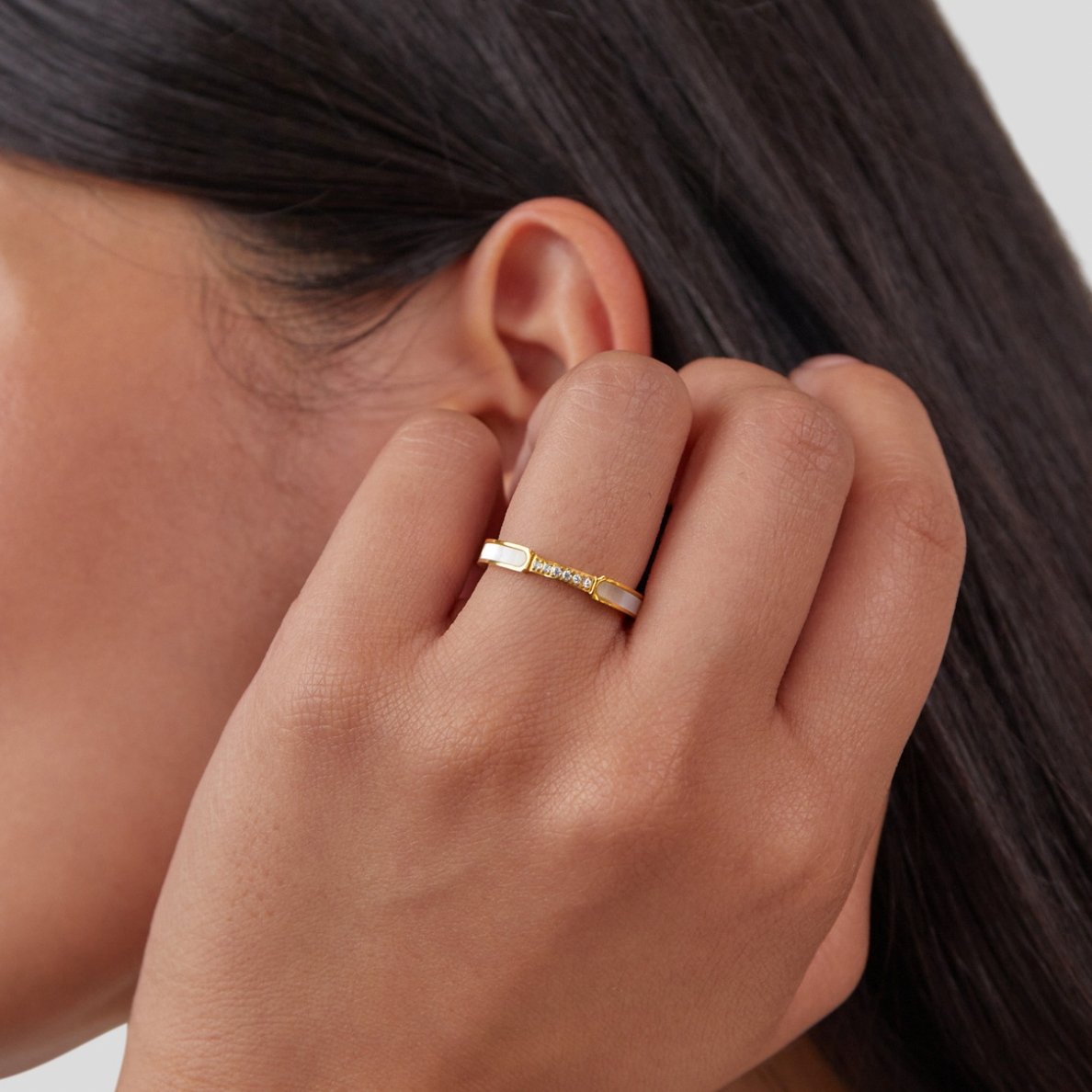 Unity – Bague perle et cristal