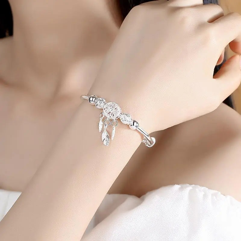 Bracelet attrape-rêves ajustable en argent 925