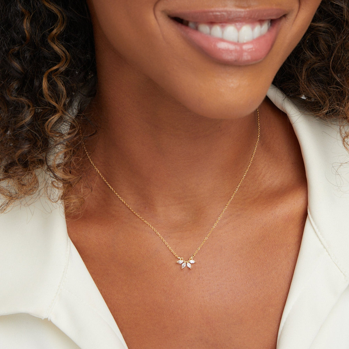 Collier Omelia Crystal Leaf