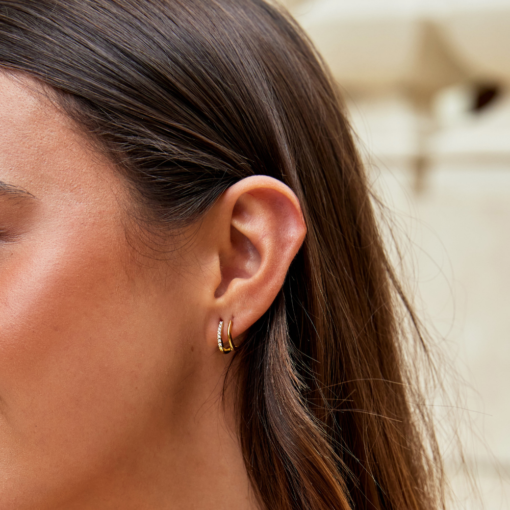 Boucles d’oreilles Griffe en or et cristal