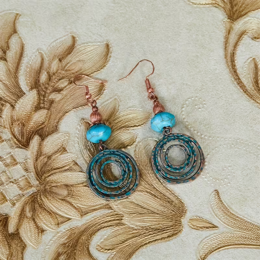 Vintage Turquoise Butterfly Drop Earrings