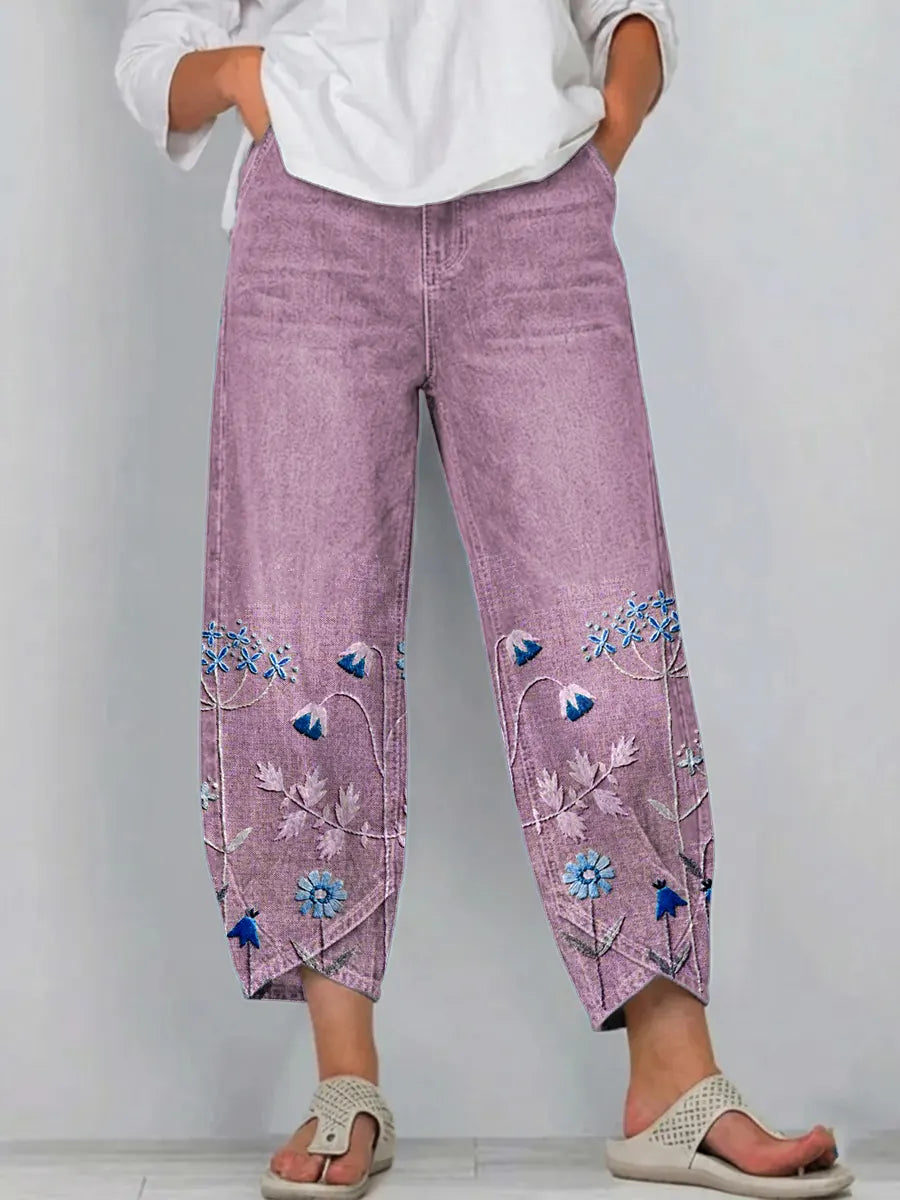 Aven | Casual Chic Embroidered Pants