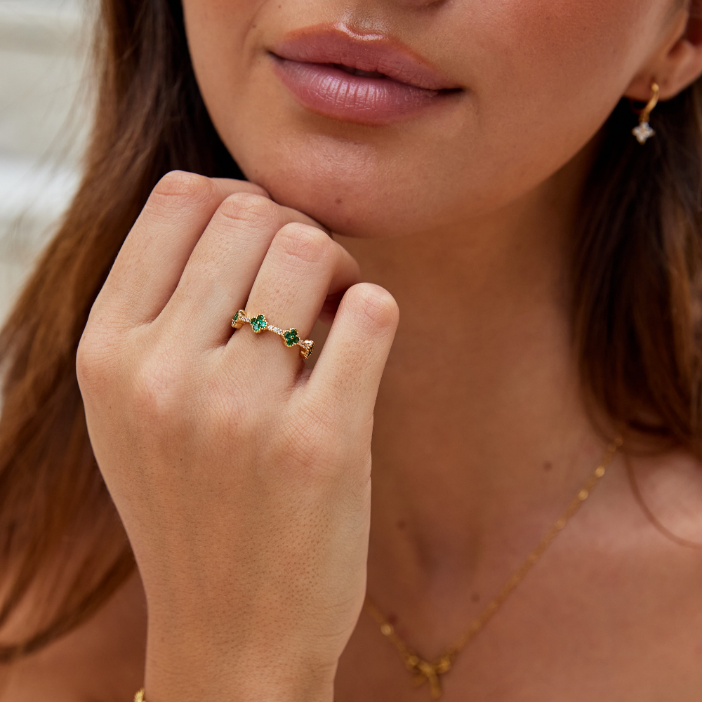 Lucky – Bague Trèfle en cristal