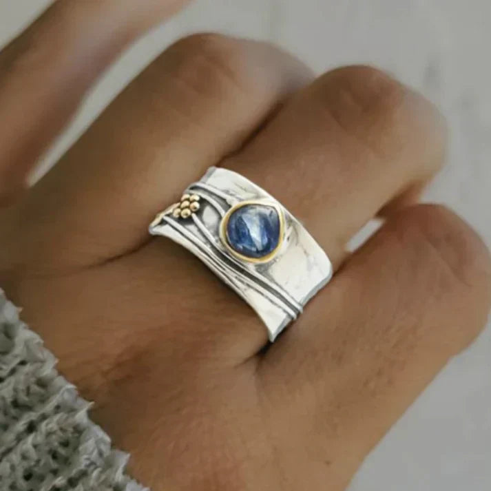 Bree - Bague de méditation bohème en pierres précieuses