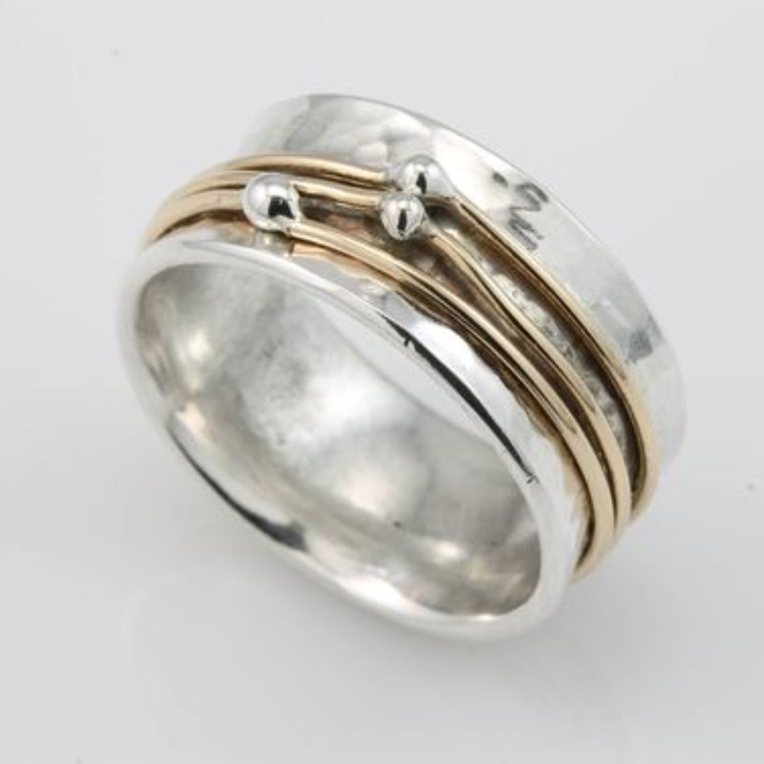 Shine - Bague vintage en argent plaqué or