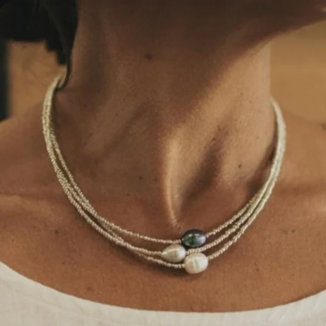 Collier vintage en perles naturelles