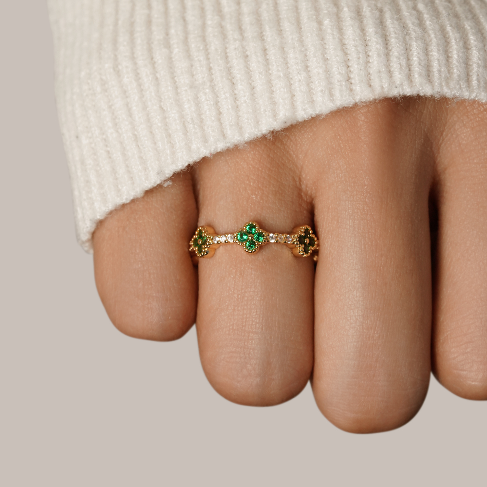 Lucky – Bague Trèfle en cristal