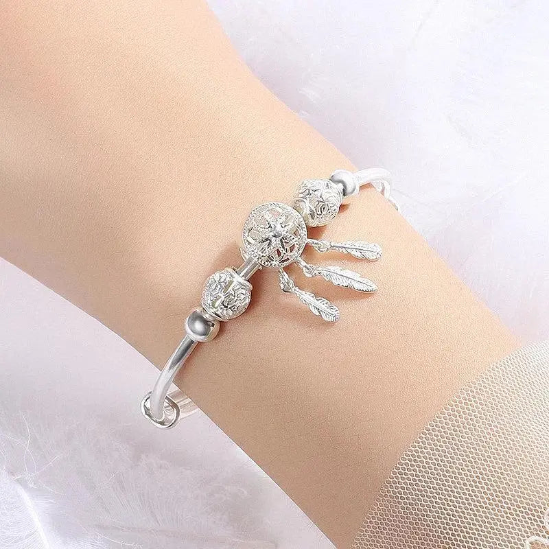 Bracelet attrape-rêves ajustable en argent 925