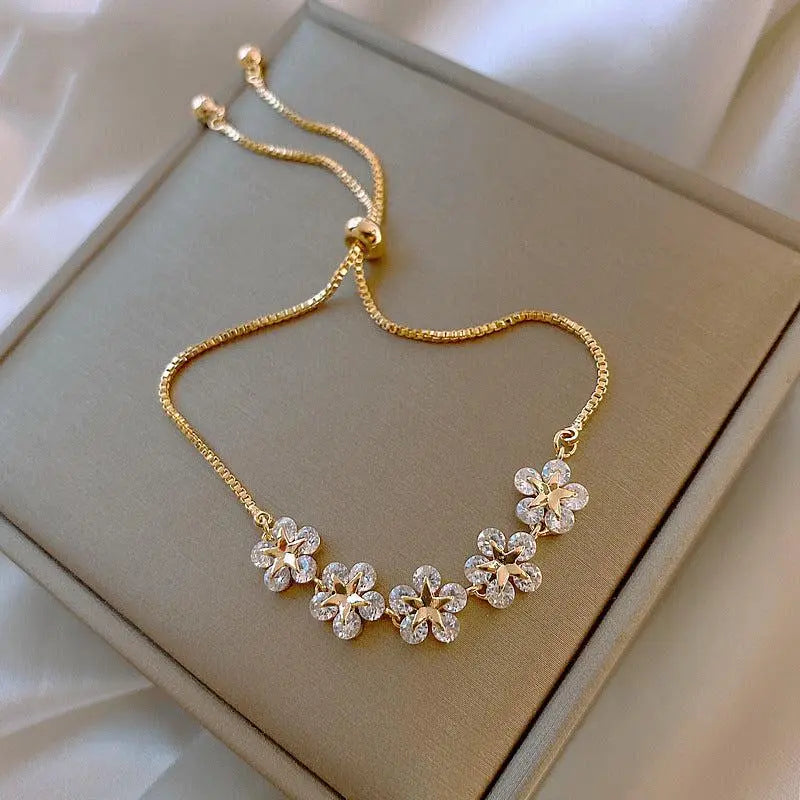Bracelet Crystal Daisy en or