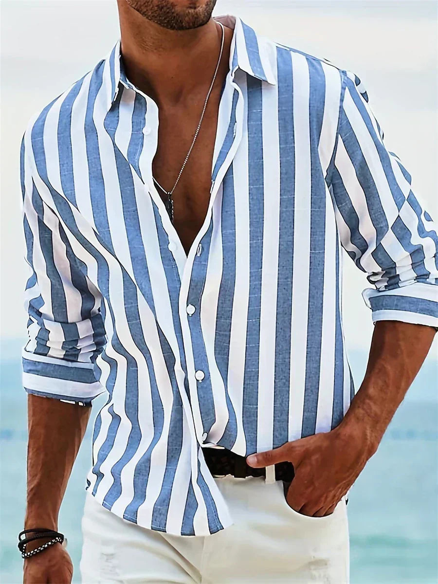 Leonard | Lightweight Summer Striped Shirt