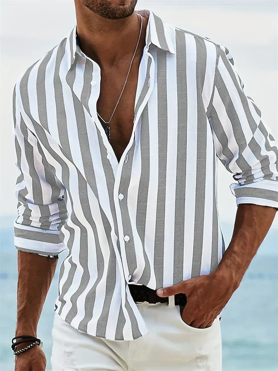 Leonard | Lightweight Summer Striped Shirt
