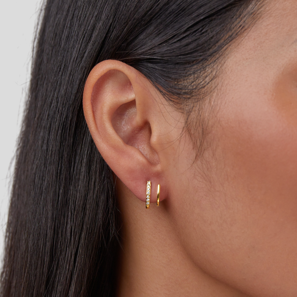 Boucles d’oreilles Griffe en or et cristal