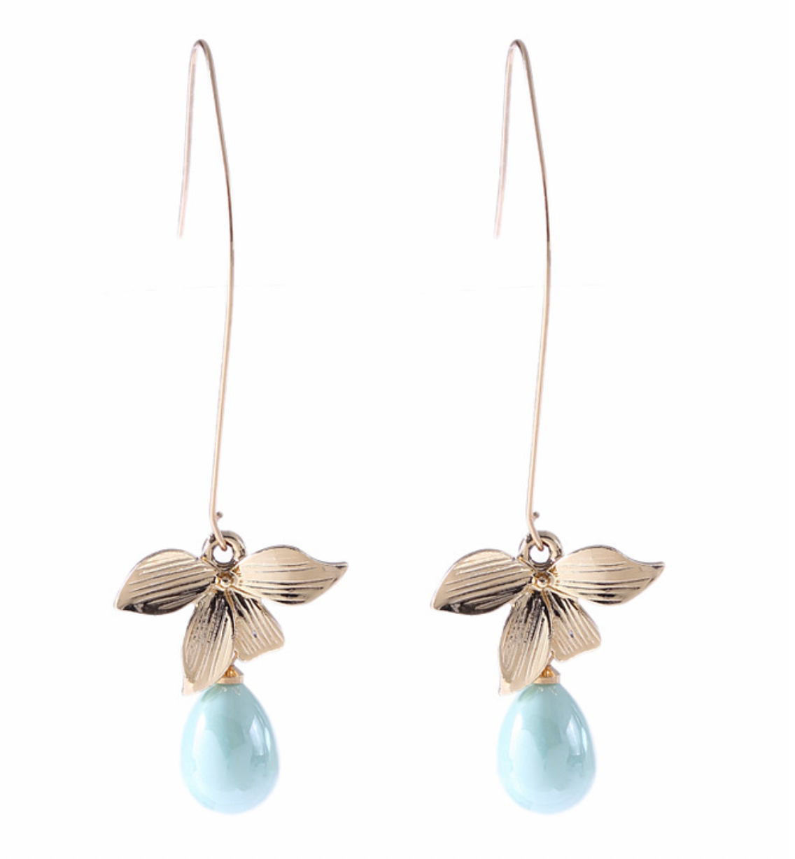 Boucles d’oreilles pendantes Jade Perle et Pétale