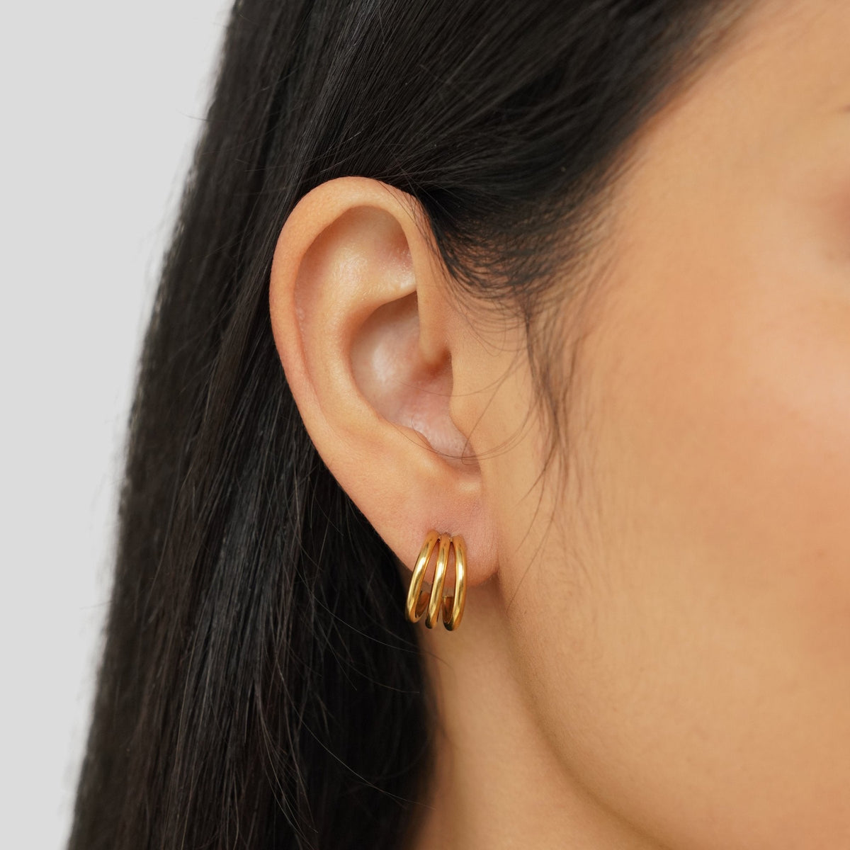Boucles d’oreilles Ana Triple en or