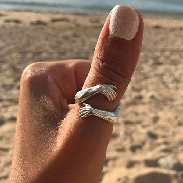 Bague Embrassée en argent ajustable