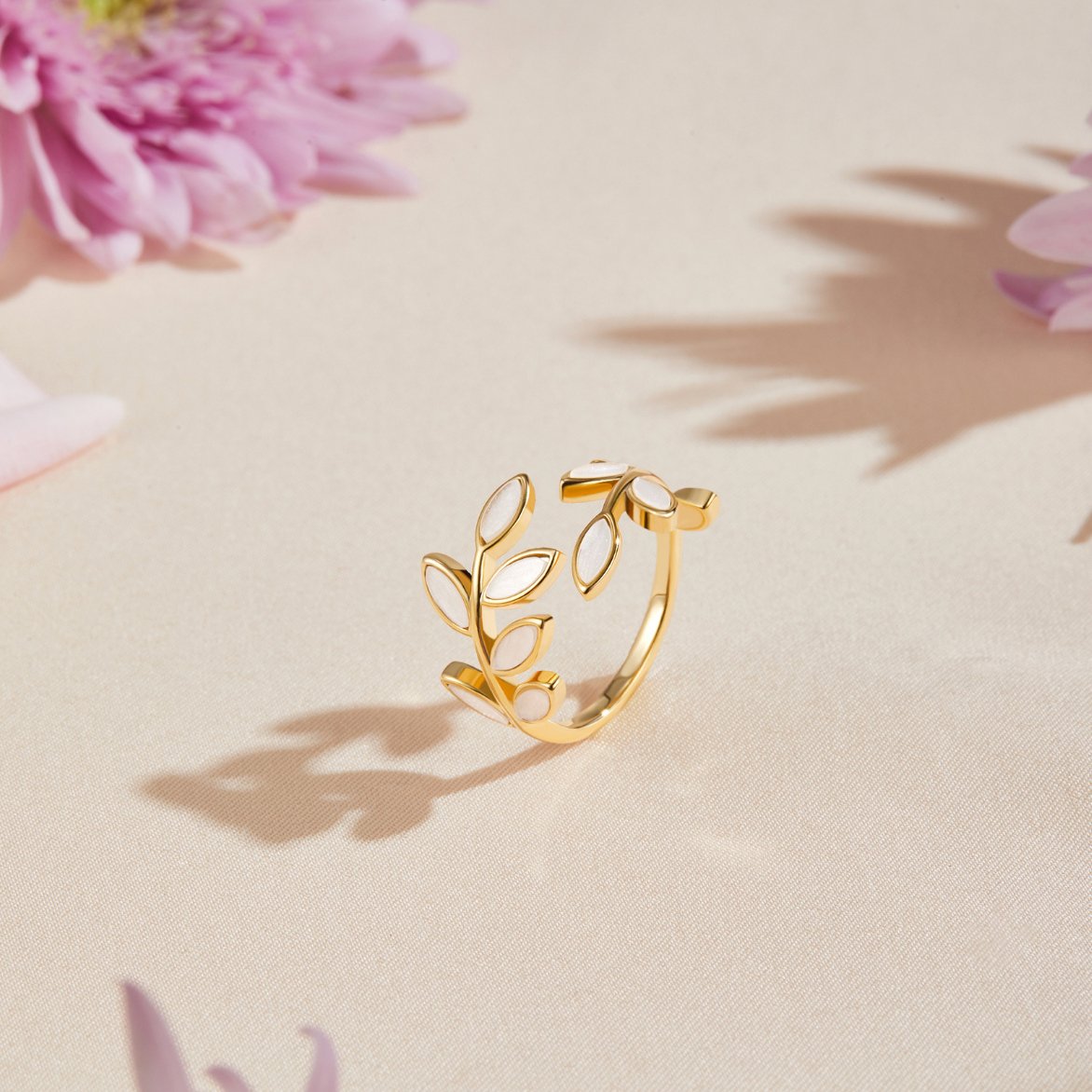 Sérénité - Bague feuille d&