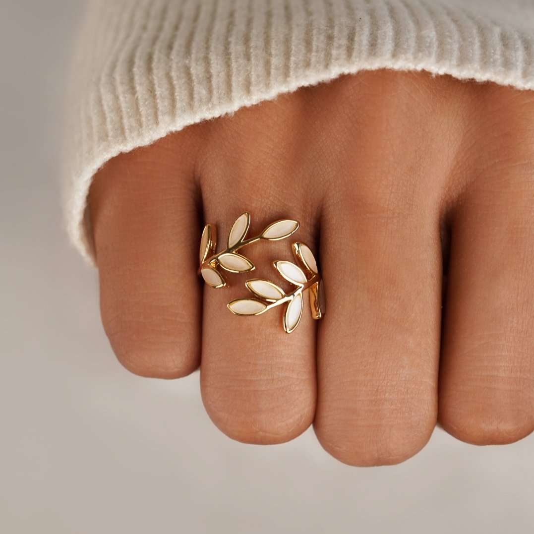 Sérénité - Bague feuille d&