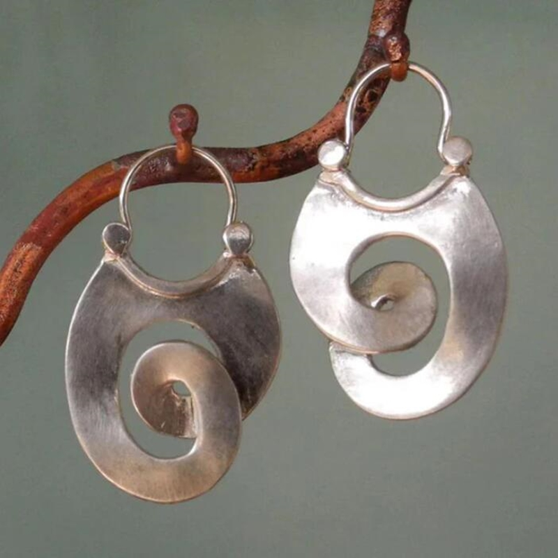 Boucles d’oreilles spirale en argent vintage