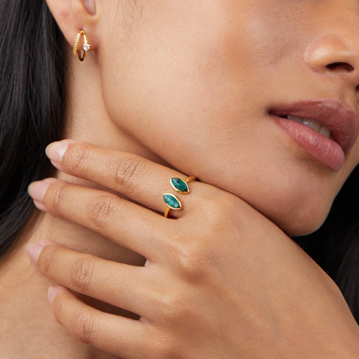 Luxe – Bague enroulée verte