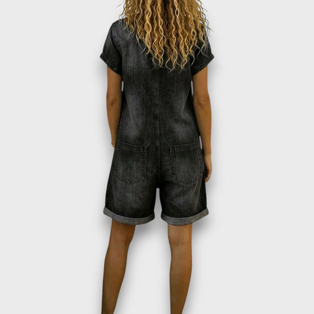 Joan™ | Denim-Effect Cotton Short Overalls